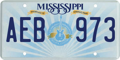 MS license plate AEB973