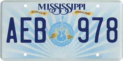 MS license plate AEB978