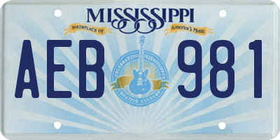 MS license plate AEB981