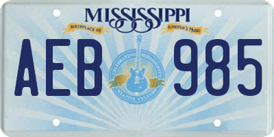MS license plate AEB985