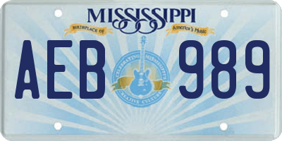 MS license plate AEB989