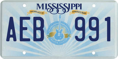 MS license plate AEB991