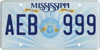 MS license plate AEB999
