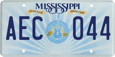 MS license plate AEC044
