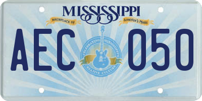 MS license plate AEC050