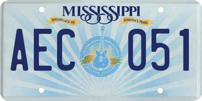 MS license plate AEC051