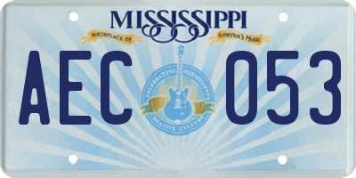 MS license plate AEC053