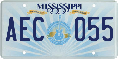 MS license plate AEC055