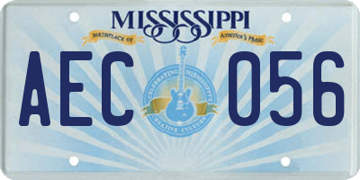 MS license plate AEC056
