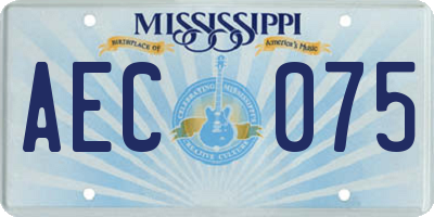 MS license plate AEC075