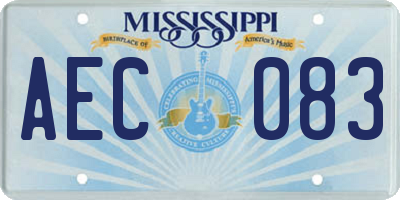 MS license plate AEC083