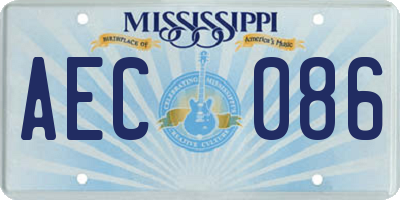 MS license plate AEC086