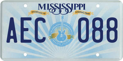 MS license plate AEC088