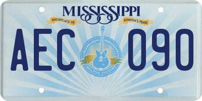 MS license plate AEC090