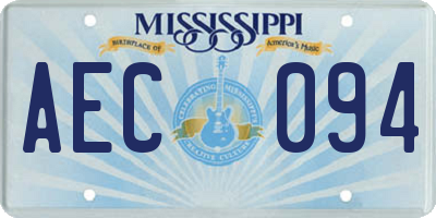 MS license plate AEC094