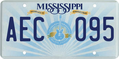 MS license plate AEC095