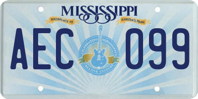 MS license plate AEC099