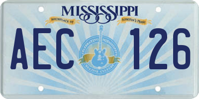 MS license plate AEC126
