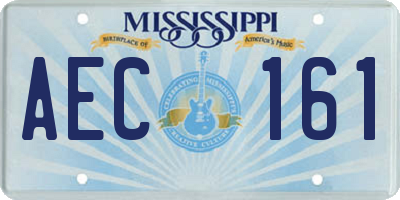 MS license plate AEC161