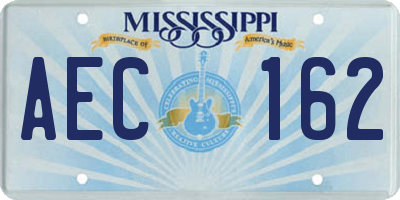 MS license plate AEC162