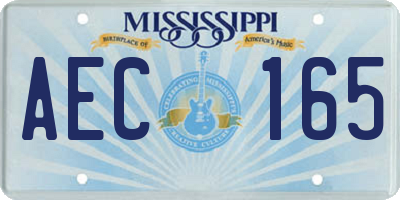 MS license plate AEC165