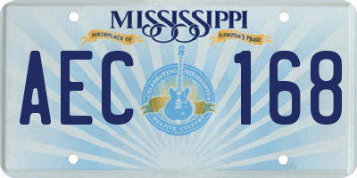 MS license plate AEC168