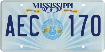MS license plate AEC170