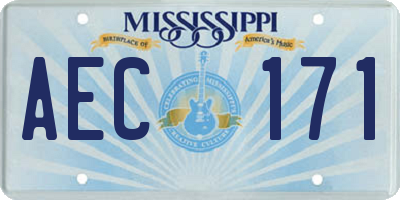 MS license plate AEC171