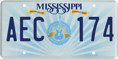 MS license plate AEC174