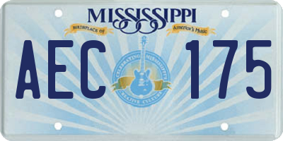 MS license plate AEC175