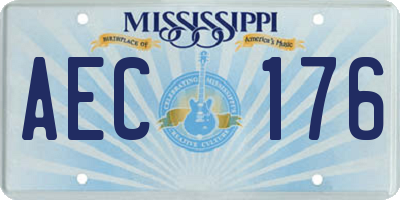 MS license plate AEC176