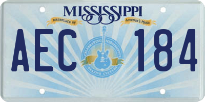 MS license plate AEC184