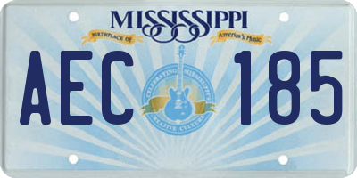 MS license plate AEC185