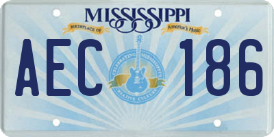 MS license plate AEC186