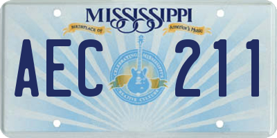 MS license plate AEC211