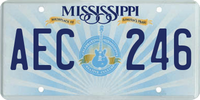 MS license plate AEC246