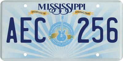 MS license plate AEC256