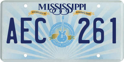 MS license plate AEC261