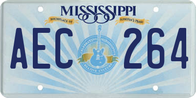 MS license plate AEC264