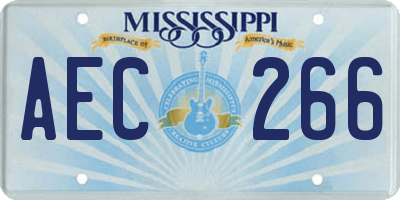 MS license plate AEC266