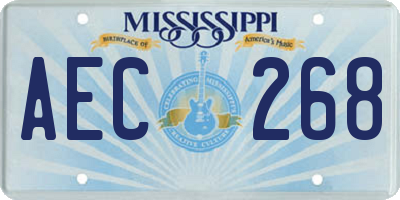 MS license plate AEC268