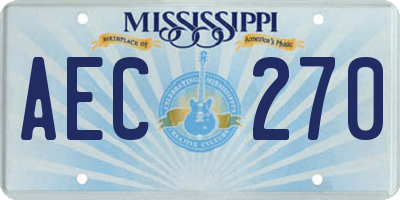 MS license plate AEC270