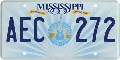 MS license plate AEC272