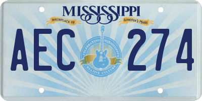 MS license plate AEC274