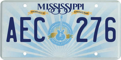 MS license plate AEC276