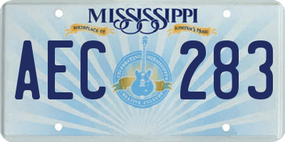 MS license plate AEC283