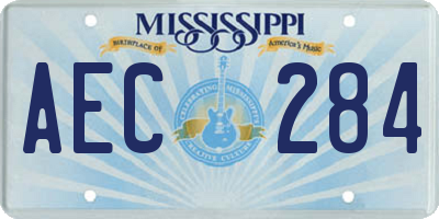 MS license plate AEC284
