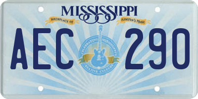 MS license plate AEC290