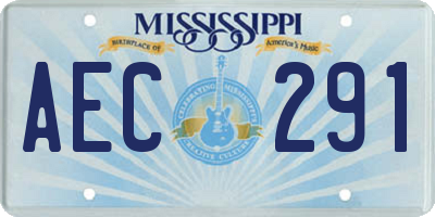 MS license plate AEC291