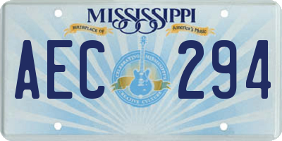 MS license plate AEC294